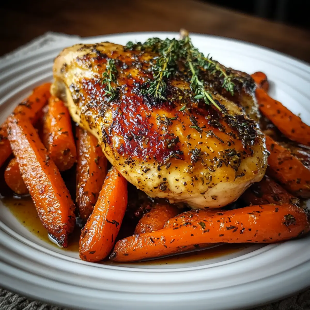 Honey Dijon Baked Chicken with Roasted Carrots | easy fall dinner